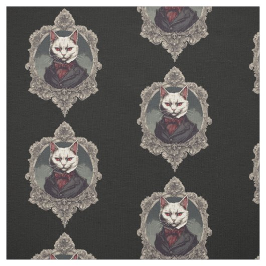 Tissu Chat d'Halloween, chat Vampire (Échantillon)