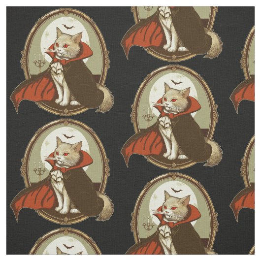 Tissu Chat d'Halloween, Comte Catula (Échantillon)