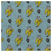 Tissu Chat en banane (Fermer)