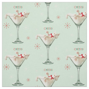 Tissu Chat en verre Martini