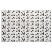 Tissu Chat et chaton noir et blanc rétro moderne (Yard)