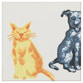 Tissu Chat et chien (Fermer)