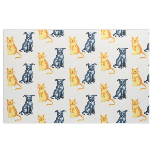 Tissu Chat et chien (Fat Quarter)