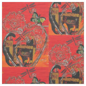 Tissu Chat et papillon d'amour (Échantillon)