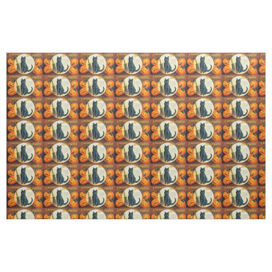 Tissu Chat Falln Joyeux Halloween (Fat Quarter)