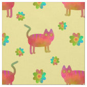 Tissu Chat hippy en été (Fermer)