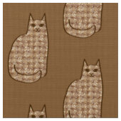 Tissu Chat moderne du milieu du siècle, beige et Brown c (Fermer)