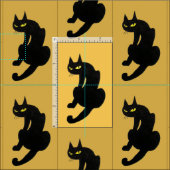 TISSU CHAT NOIR (Carreau)