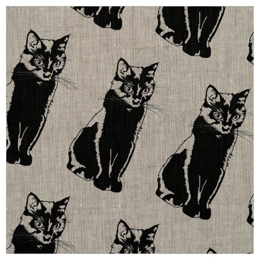 Tissu Chat noir (Échantillon)