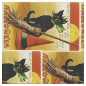 Tissu Chat noir d'Halloween (Fermer)