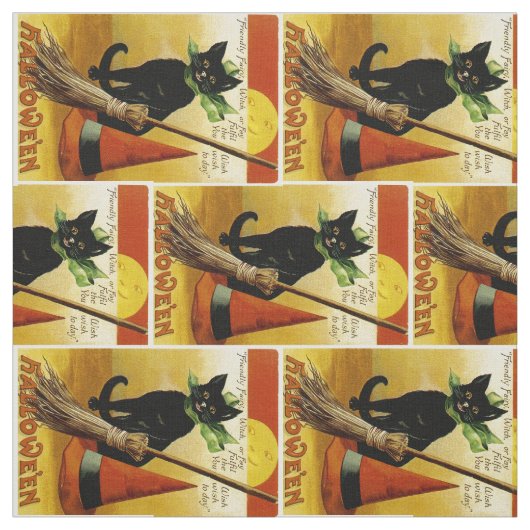 Tissu Chat noir d'Halloween (Échantillon)