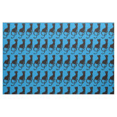 Tissu Chat noir mauvais aimable bleu (Fat Quarter)