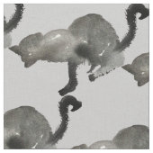 Tissu Chat noir watercolor (Fermer)