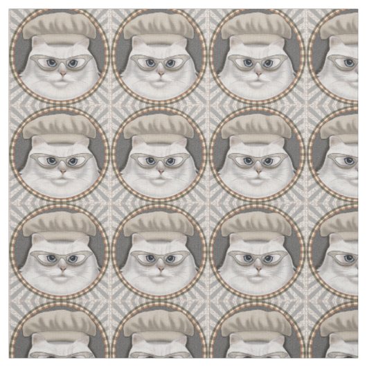 Tissu Chat persan Chef (Échantillon)