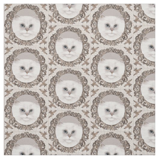 Tissu Chat Persan Orné Fantaisie (Échantillon)