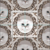 Tissu Chat Persan Orné Fantaisie (Carreau)