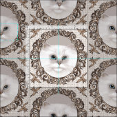 Tissu Chat Perse Orné (Carreau)