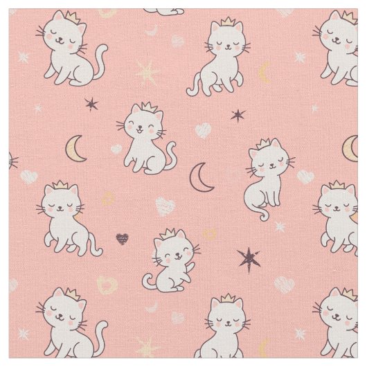Tissu Chat Princesse Mignonne (Fermer)