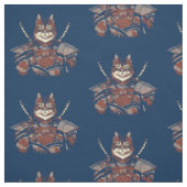 Tissu Chat Samurai guerrier japonais (Échantillon)