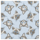 Tissu Chat Siamese Blue Eyed face Motif d'art graphique (fermé)