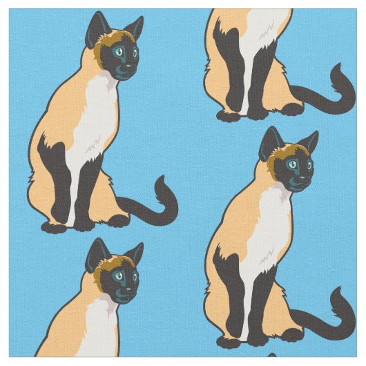 Tissu Chat siamois (Fermer)