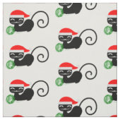 tissu chat xmas père Noël (Échantillon)