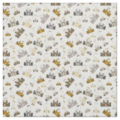 Tissu Châteaux et drapeaux (Échantillon)