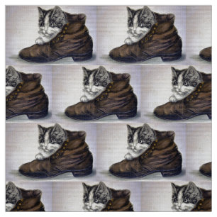 Tissu Chaton en chaussure