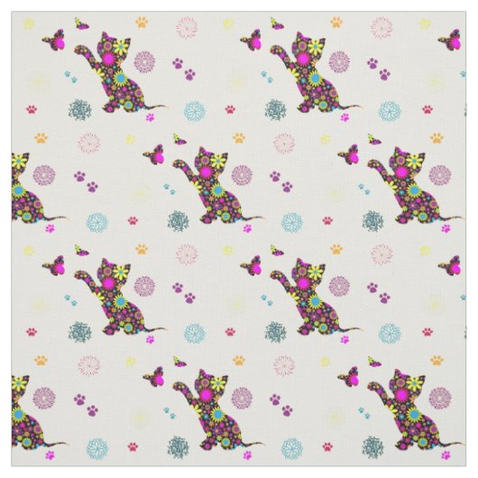 Tissu chaton floral (Échantillon)