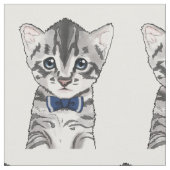 Tissu Chaton mignon de minou de chat avec l'arc (Fermer)
