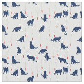 Tissu Chatons bleus et poissons rouges (fermé)