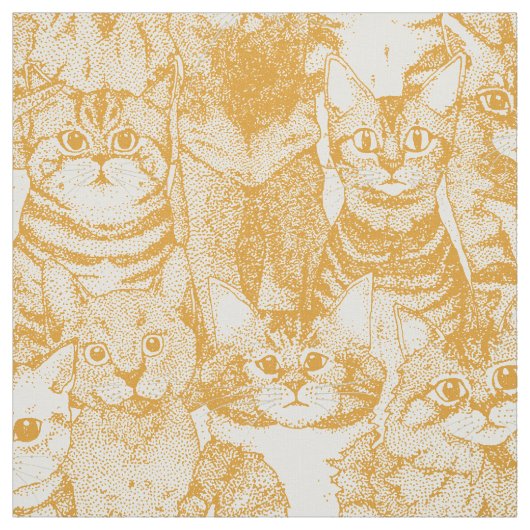 Tissu chatons papaye (Échantillon)