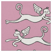 Tissu Chats ailés sur arrière - plan rose (Fermer)