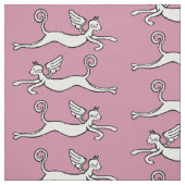 Tissu Chats ailés sur arrière - plan rose (Échantillon)