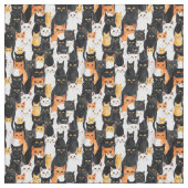 Tissu Chats blancs noirs orange (fermé)