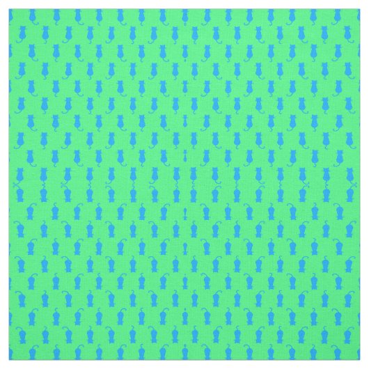Tissu Chats bleus fantaisistes Fun Forever Lime vert (Échantillon)