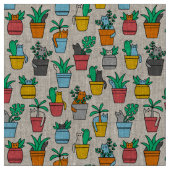 Tissu Chats dans les pots à fleurs (Fermer)