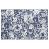 Tissu chats de noël bleu (Fat Quarter)