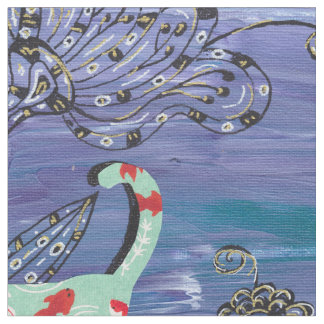 Tissu Chats de poisson rouge