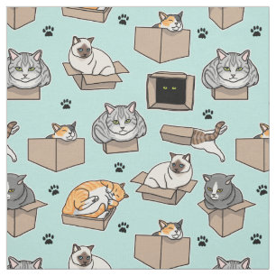 Tissu Chats en boîte Si je me rends assis, amusant Chois