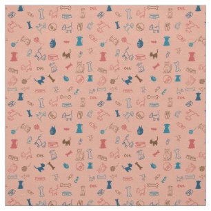 Tissu Chats et chiens et jouets qu'ils aiment