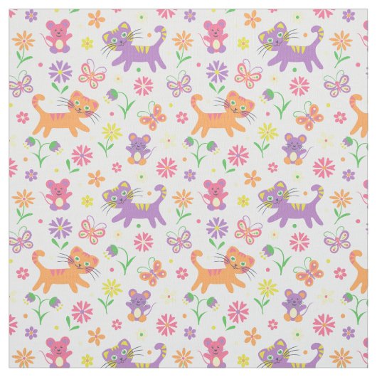 Tissu Chats et copie de souris (Échantillon)