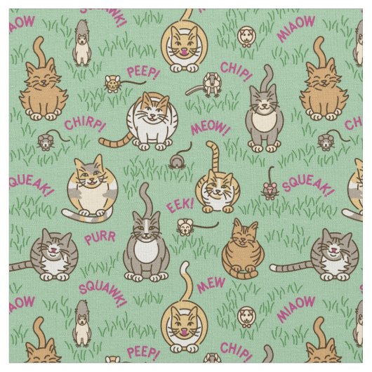 Tissu Chats et créatures (Fermer)