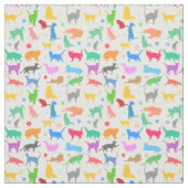 Tissu Chats Et Étoiles Colorés (Échantillon)