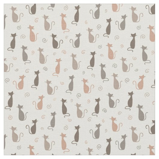 Tissu Chats mignons (Fermer)