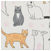 Tissu Chats mignons (Fermer)