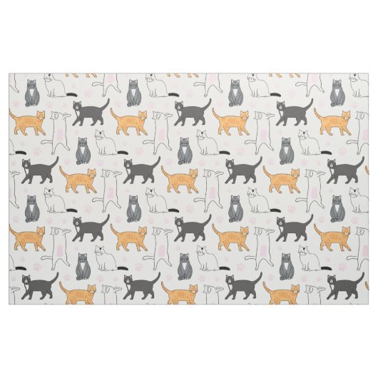 Tissu Chats mignons (Fat Quarter)