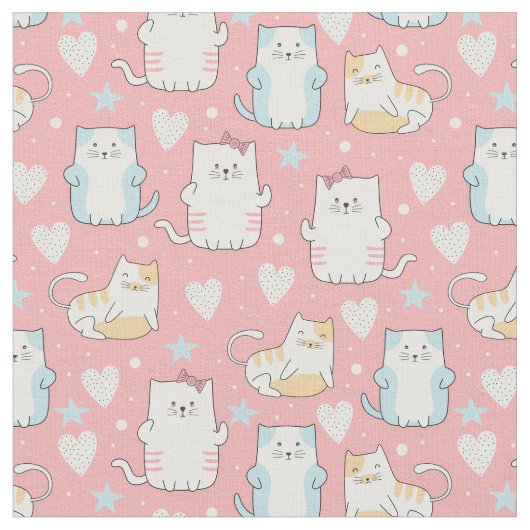 Tissu Chats mignons (Fermer)