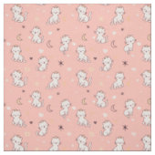Tissu chats mignons dans la couronne (Échantillon)