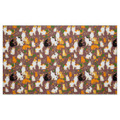Tissu Chats mignons sur un fond brun café (Fat Quarter)